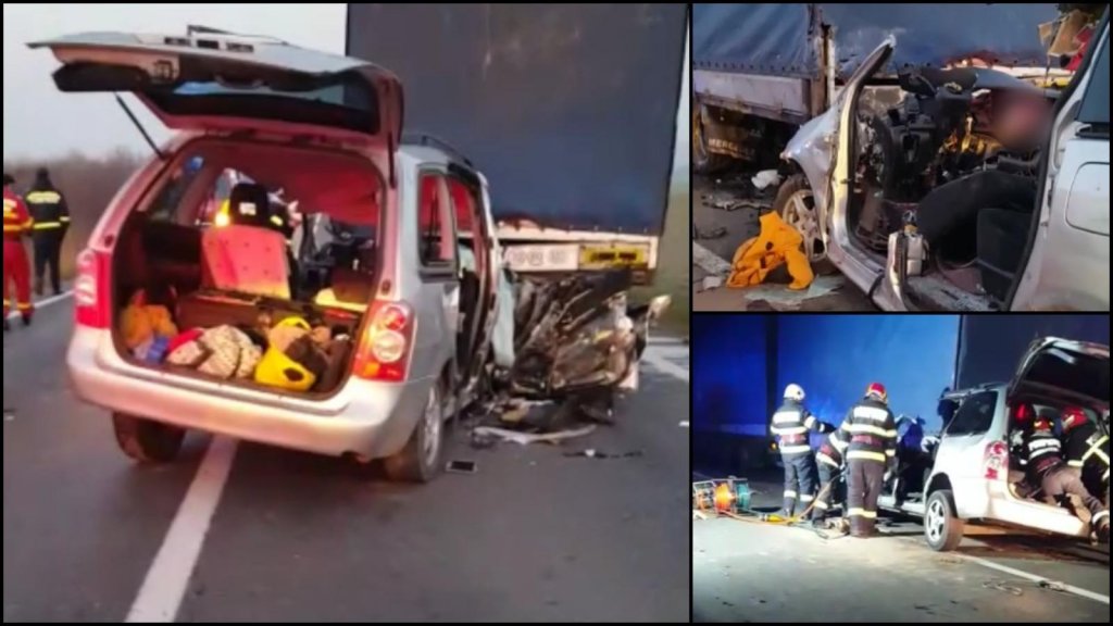 Accident mortal! Patru persoane s-au stins după ce o Mazda a intrat într-un TIR