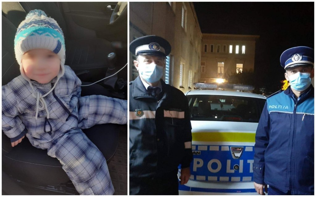 Un copil a fost găsit de doi polițiști, rătăcind pe străzile din oraș