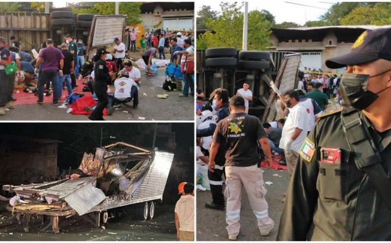 Tragedie în mijlocul șoselei! Cel puțin 54 de oameni au murit şi 100 au fost răniţi, după ce un camion s-a răsturnat