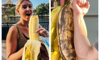 Cum arată cea mai mare banană din lume!!! Doi tineri au mâncat din ea mai multe zile
