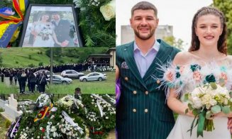 Strigăte de jale la înmormântarea celor doi soți care au pierit în accidentul din Cluj!...