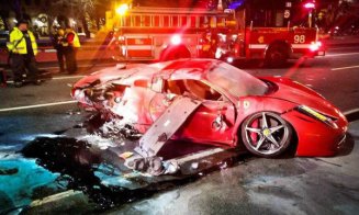 Un tânăr de 22 de ani a închiriat un Ferrari de 300.000 de dolari și l-a făcut zob după câteva minute