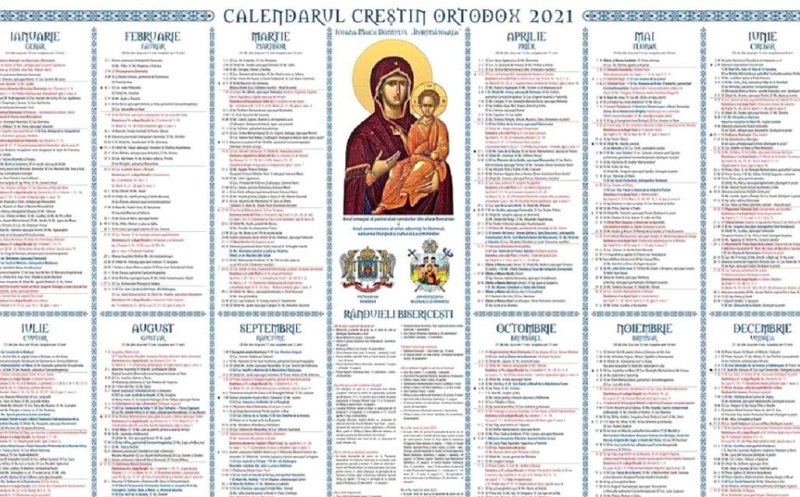 Calendar Ortodox. Astăzi este sărbătoare mare, marcată de cruce roșie